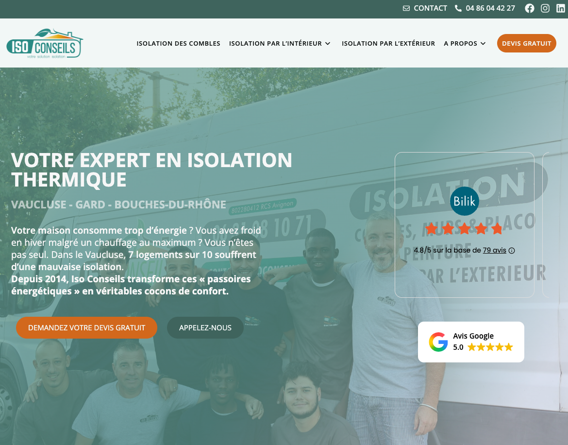 Site Iso Conseils, isolation des combles en Vaucluse
