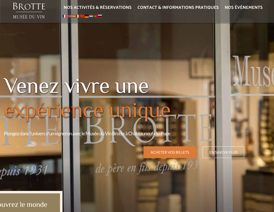 Site du Musée du vin Brotte à Châteauneuf-du-Pape
