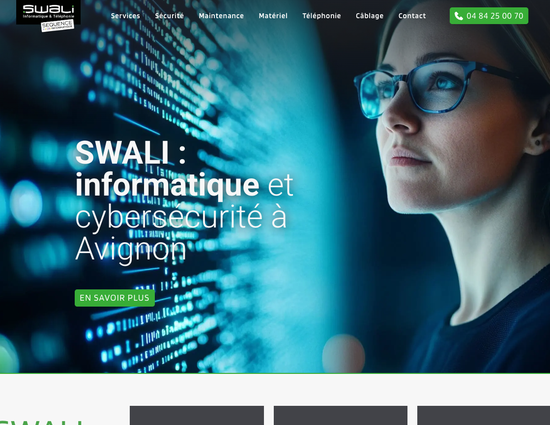 Site Swali, informatique et cybersécurité à Avignon